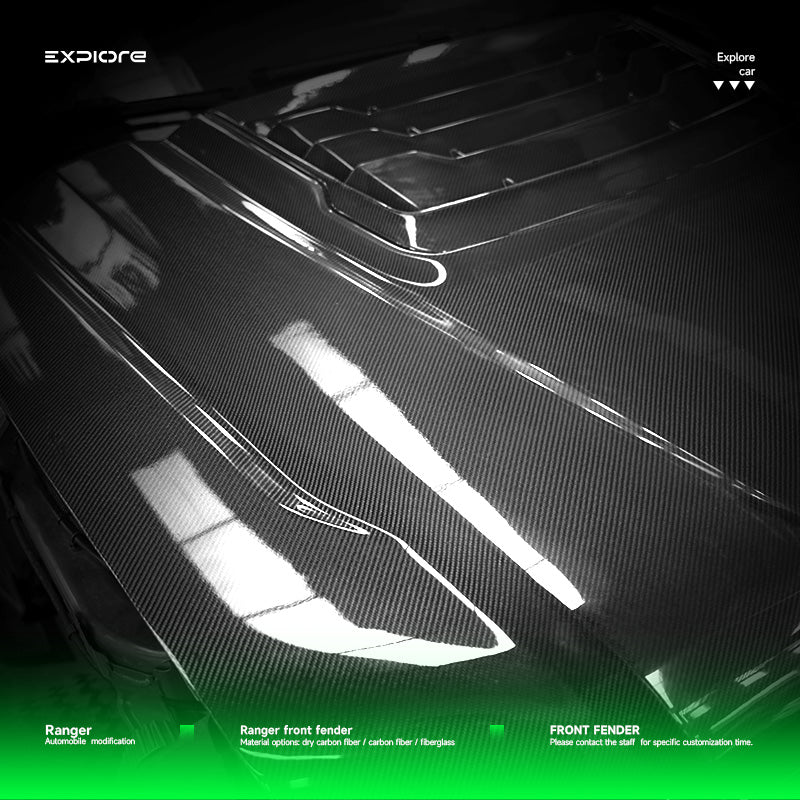 Ford Ranger Wet Carbon Fiber Hood